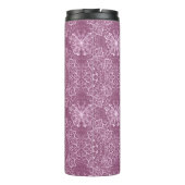 Vintages rosa Muster Thermosbecher (Rückseite)