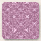 Vintages rosa Muster Untersetzer (Vorderseite)