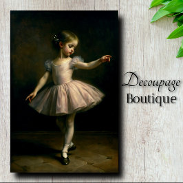 Vintages Rosa Öl Ballerina Decoupage Seidenpapier