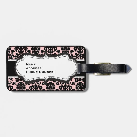 Vintages Rosa Paris Gepäckstück Gepäckanhänger (Rückseite horizontal)