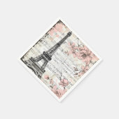 Vintages rosa Pariser Muster Serviette (Ecke)