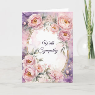 Vintages Rosa Peony Oval Beileid Karte