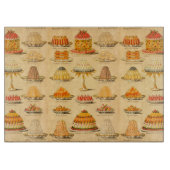 Vintages, rosa Pfirsichschneider Schneidebrett (Vorderseite)