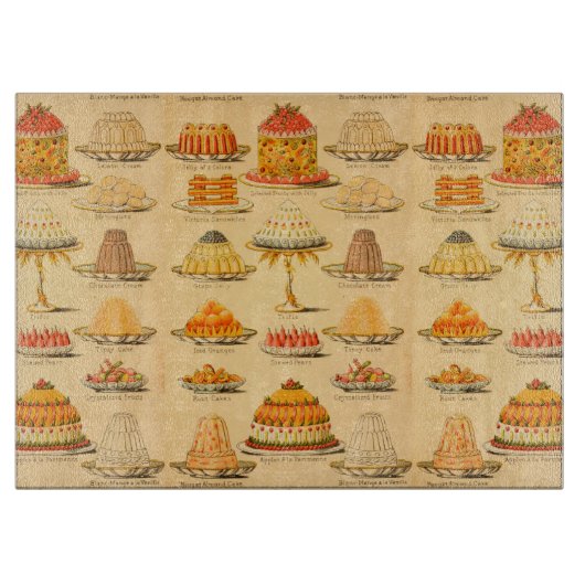 Vintages, rosa Pfirsichschneider Schneidebrett (Vorderseite)