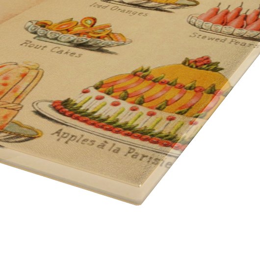 Vintages, rosa Pfirsichschneider Schneidebrett (Ecke)