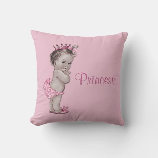 Vintages Rosa Prinzessin-Baby Kissen (Vorderseite)
