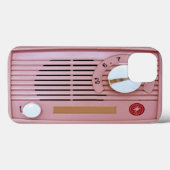 Vintages Rosa Radio Case-Mate iPhone Hülle (Rückseite (Horizontal))