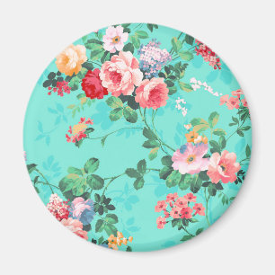 Vintages rosa rosa Rosenmuster Magnet
