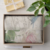 Vintages Rosa Rose Blue Bird Collage Seidenpapier (Geschenk)