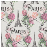 Vintages rosa Rosen-Gewebe Paris Stoff (Nahaufnahme)