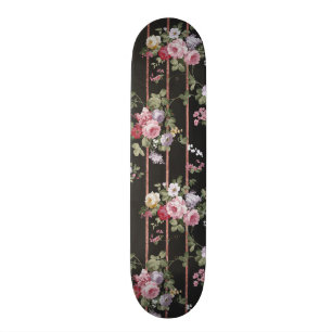 Vintages rosa Rosen-Imitat-Rosengold stripes Skateboard