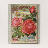 Vintages rosa Rosen-Samen-Paket Puzzle (Vertikal)