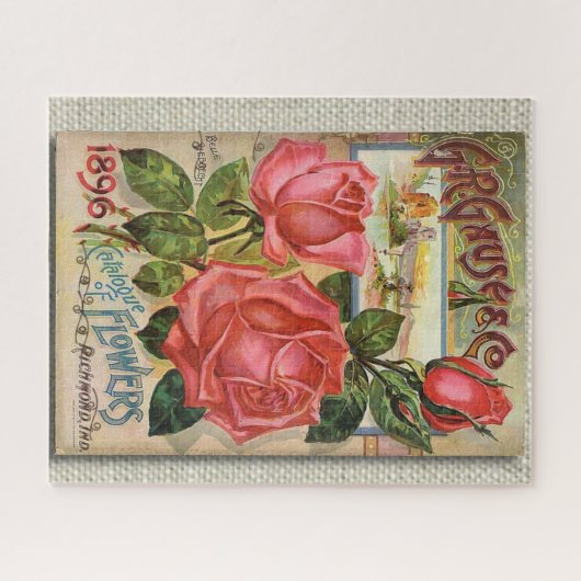 Vintages rosa Rosen-Samen-Paket Puzzle (Horizontal)