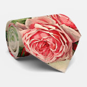 Vintages rosa Rosenmuster Krawatte (Gerollt)