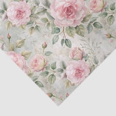 Vintages rosa Rosenmuster Seidenpapier (Ausschnitt)