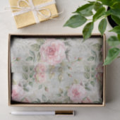 Vintages rosa Rosenmuster Seidenpapier (Geschenk)
