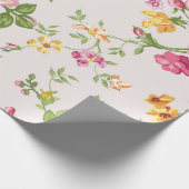 Vintages rosa Roses Bouquet Blumenmuster Geschenkpapier (Ecke)