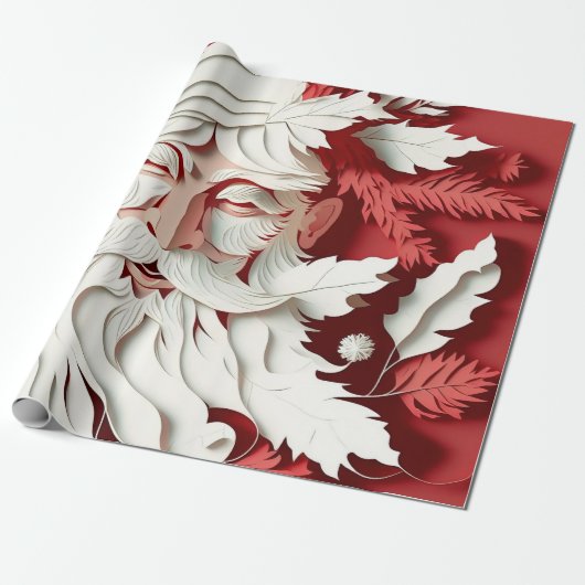 Vintages rosa Santa Claus-Gesicht Geschenkpapier (Ungerollt)