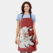 Vintages rosa Santa Claus-Gesicht Schürze (Getragen)