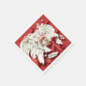 Vintages rosa Santa Claus-Gesicht Serviette (Ecke)