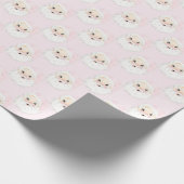 Vintages rosa Santa Wrapping Papier Geschenkpapier (Ecke)