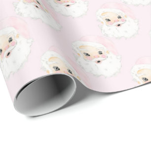 Vintages rosa Santa Wrapping Papier Geschenkpapier