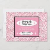 Vintages Rosa + Schwarzes Brautparty Einladung (Rückseite)