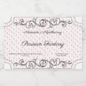 Vintages Rosa Swirl Logo Parfüm Alkoholflaschenetikett (Einzelnes Label)