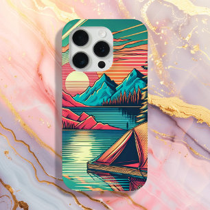 Vintages Rosa und Aquamarines Camping Case-Mate iPhone Hülle