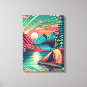 Vintages Rosa und Aquamarines Camping Leinwanddruck (Vorderseite)