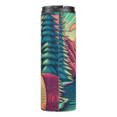 Vintages Rosa und Aquamarines Camping Personalisie Thermosbecher (Rückseite)