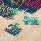 Vintages Rosa und Aquamarines Camping Puzzle (Seite)