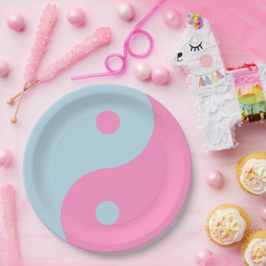 Vintages Rosa und Blau Yang Pappteller (Party)