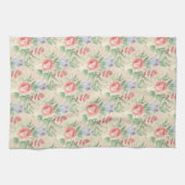 Vintages rosa und blaues Blume-Muster Geschirrtuch (Horizontal)