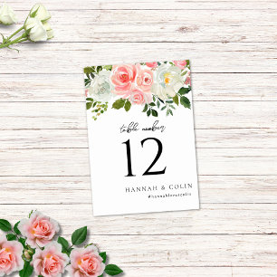 Vintages Rosa und Elfenbeinküste Rose Garland Tischnummer