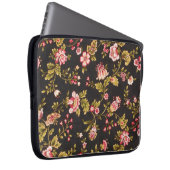 Vintages rosa und gelbes Blumenmuster Laptopschutzhülle (Vorne Rechts)