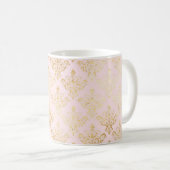 Vintages, rosa und goldenes Design Kaffeetasse (VorderseiteRechts)