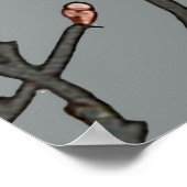 Vintages rosa und graues Blossom Muster Poster (Ecke)