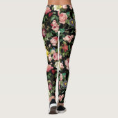 Vintages Rosa und rote Rose Leggings (Rückseite)