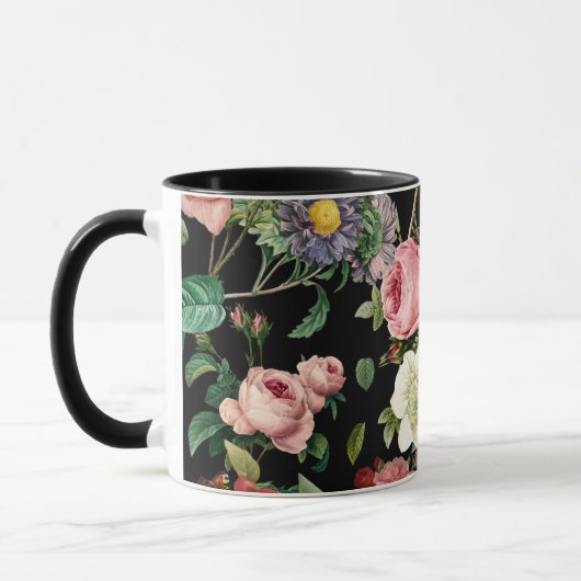 Vintages Rosa und rote Rose Tasse (Links)