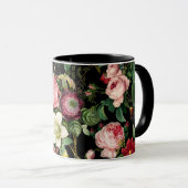 Vintages Rosa und rote Rose Tasse (VorderseiteRechts)
