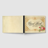 Vintages Rosa und Rote Rosen Hochzeitsbuch Gästebuch (Voll)