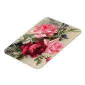 Vintages Rosa und Rote Rosen Magnet (Linke Seite)