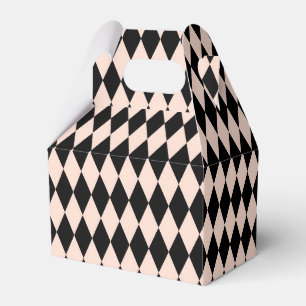 Vintages rosa und schwarzes Harlequin-Muster  Geschenkschachtel