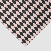 Vintages rosa und schwarzes Harlequin-Muster Seidenpapier (Ausschnitt)