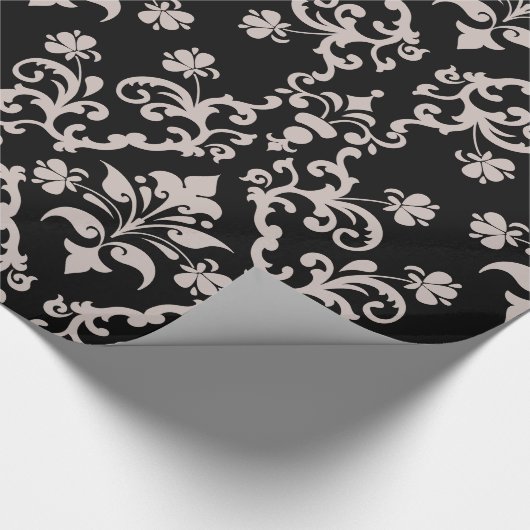 Vintages rosa und schwarzes Schleifpapier Geschenkpapier (Ecke)