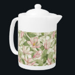 Vintages Rosa und Weiße Magnolien<br><div class="desc">Schöne rosa und weiße magnolische Blume bedecken dieses Bild,  das einem Vintagen Tapetenmuster ähnelt. Sehr liebliches und romantisches Design,  perfekt für jedes Dekor.</div>