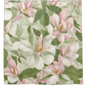 Vintages Rosa und Weiße Magnolien Duschvorhang (Vorderseite)