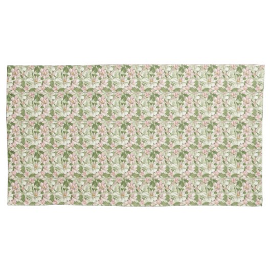 Vintages Rosa und Weiße Magnolien Kissenbezug (Vorderseite-Links)