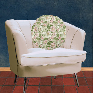 Vintages Rosa und weiße Magnolien Rundkissen Rundes Kissen